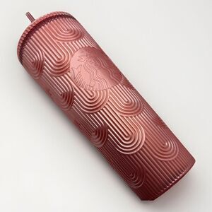 Starbucks 2023 Fall Pink Shimmer Shell Mermaid Scales Cold Cup Tumbler 24 oz New